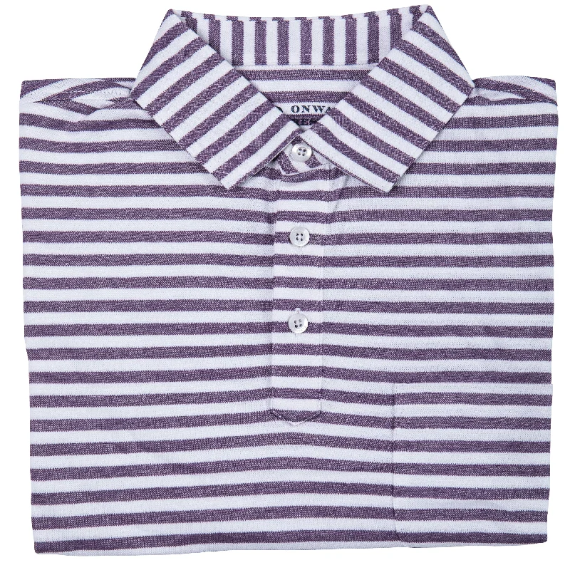 Men's hemp shirt-Men's quick-dry athletic t-shirt-Vintage Repp Stripe Polo