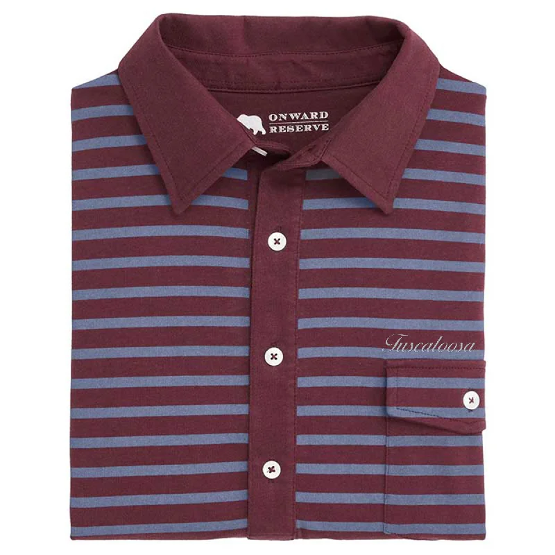 Men's long sleeve shirt-Men's durable sports t-shirt-Tuscaloosa Town Script Racquet Club Polo - Zinfandel