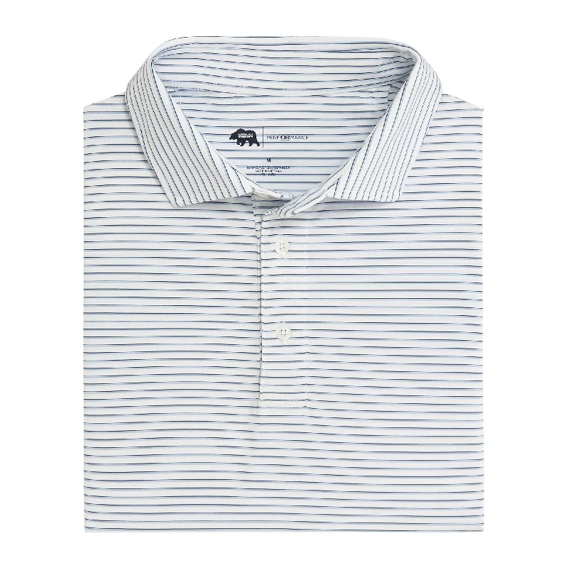 Men's urban shirt-Men's sustainable athletic t-shirt-Scout Stripe Performance Polo - True Navy