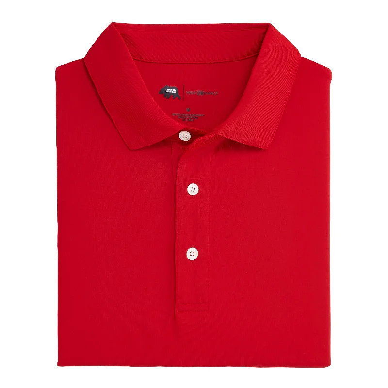 Men's ethical shirt-Men's sporty exercise t-shirt-Solid Performance Polo - Red