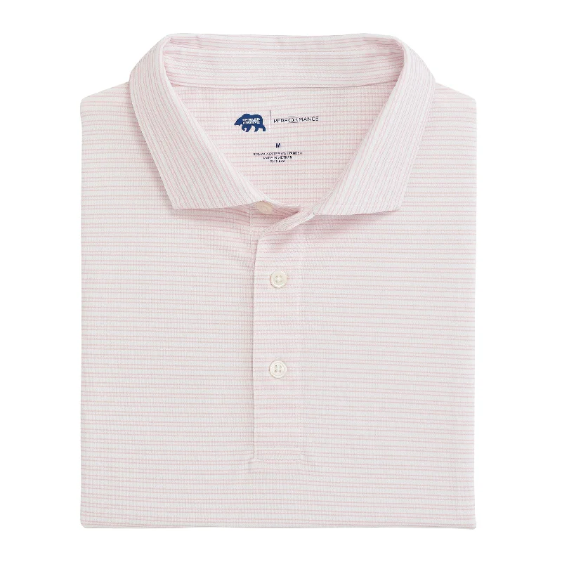 Men's sustainable shirt-Men's modern fitness t-shirt-Pairing Stripe Performance Pique Polo - Rose Shadow