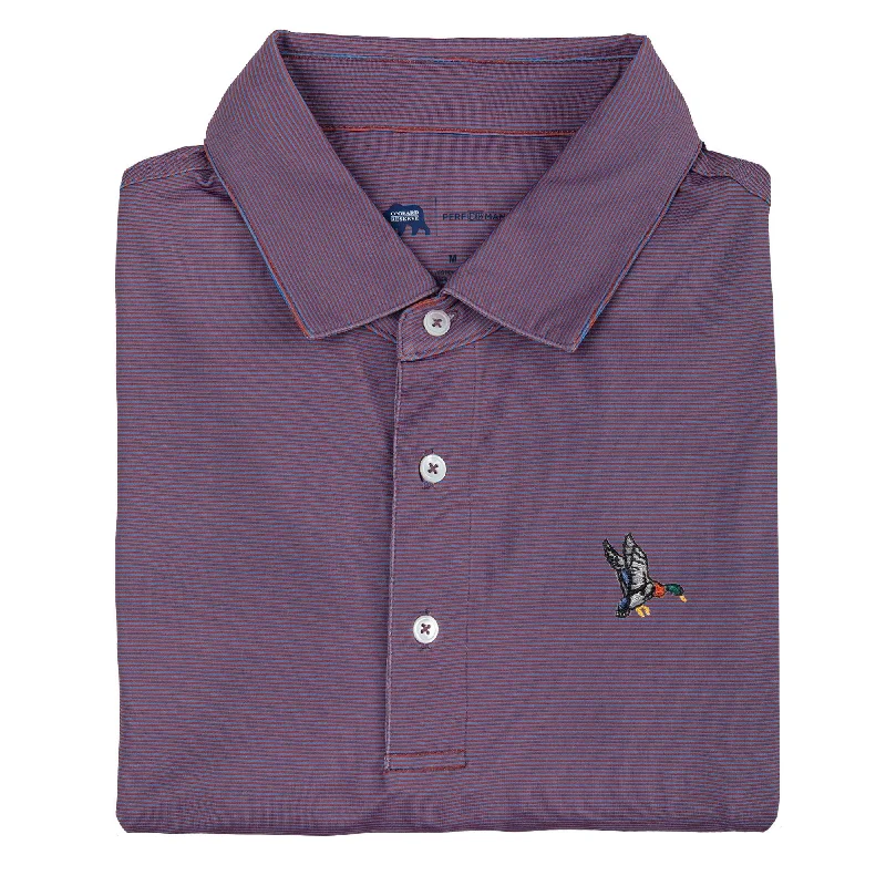 Men's club shirt-Men's weatherproof athletic wear t-shirt-Mallard Blade Stripe Performance Polo - Autumn Glaze