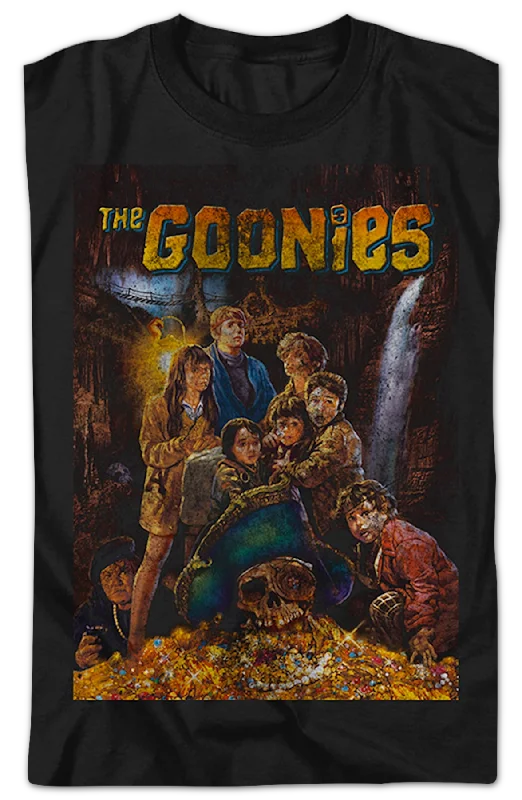 Men's high-performance workout t-shirt-Distressed Poster Goonies T-Shirt