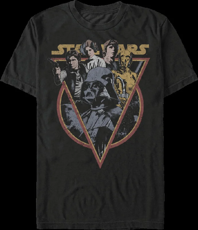 Men's weatherproof athletic wear t-shirt-Retro Star Wars T-Shirt