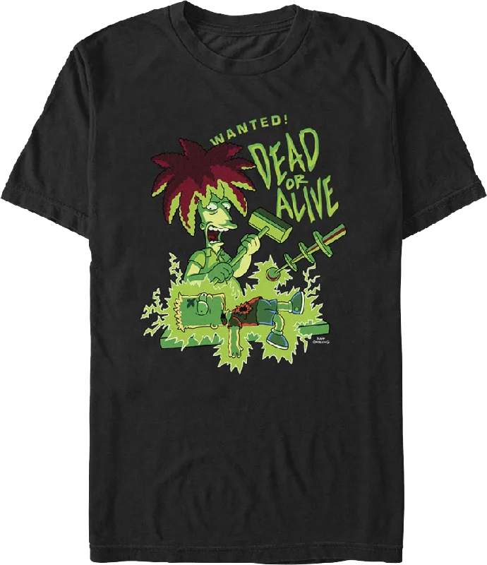 Men's quick-dry athletic t-shirt-Wanted Dead Or Alive The Simpsons T-Shirt