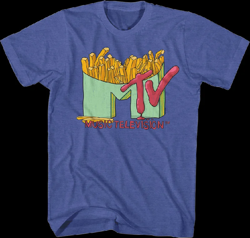 Men's durable sports t-shirt-French Fries Logo MTV Shirt