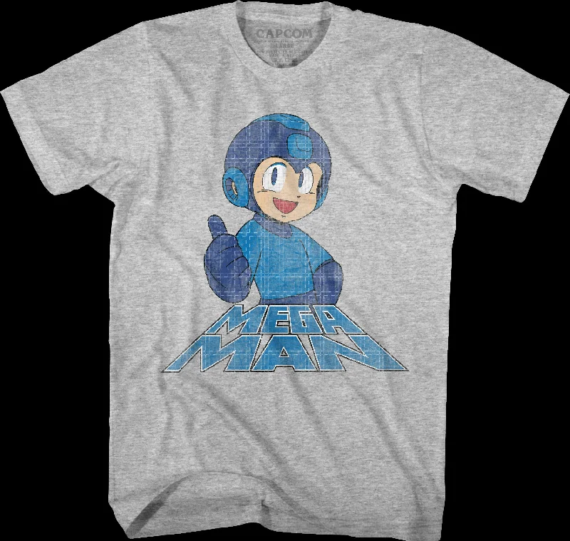 Men's active lifestyle t-shirt-Thumb Up Mega Man T-Shirt