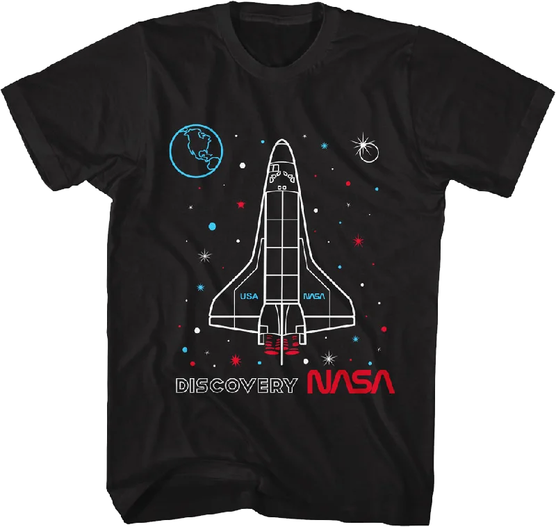 Men's premium workout t-shirt-Discovery Outline NASA T-Shirt