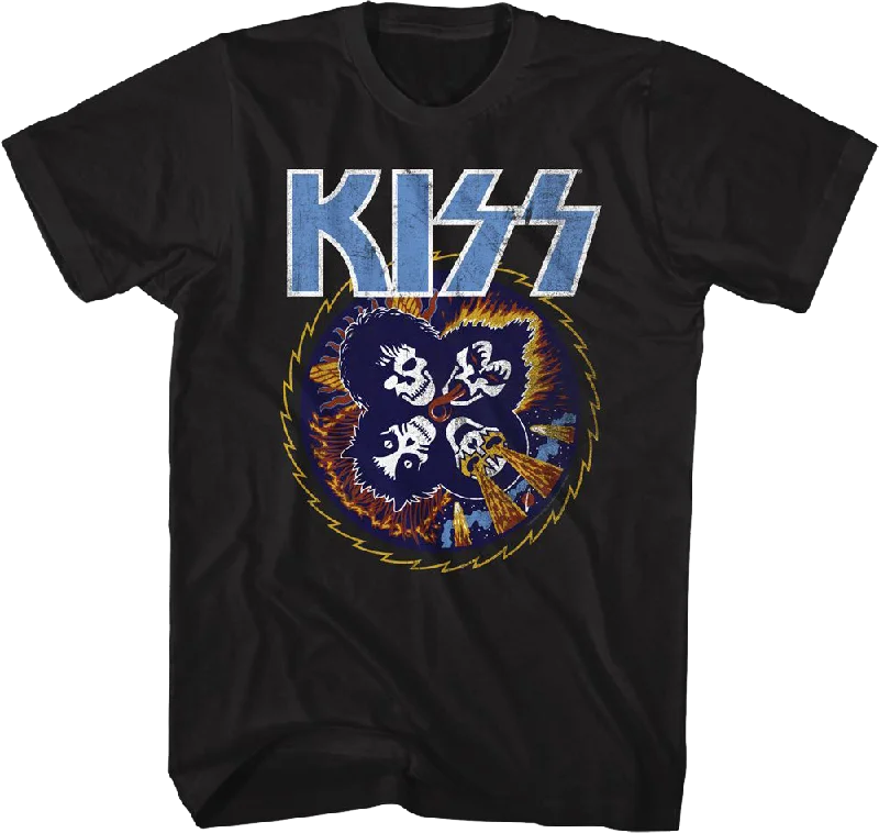 Men's performance sports t-shirt-Rock and Roll Over Skulls KISS T-Shirt