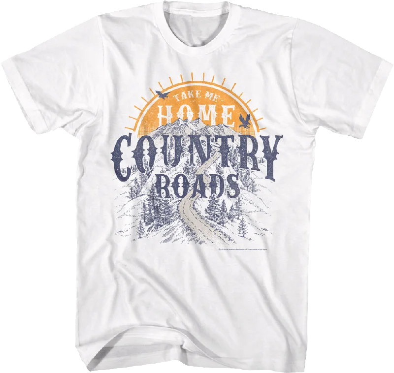 Men's tech fabric workout wear t-shirt-Country Roads Sunset John Denver T-Shirt