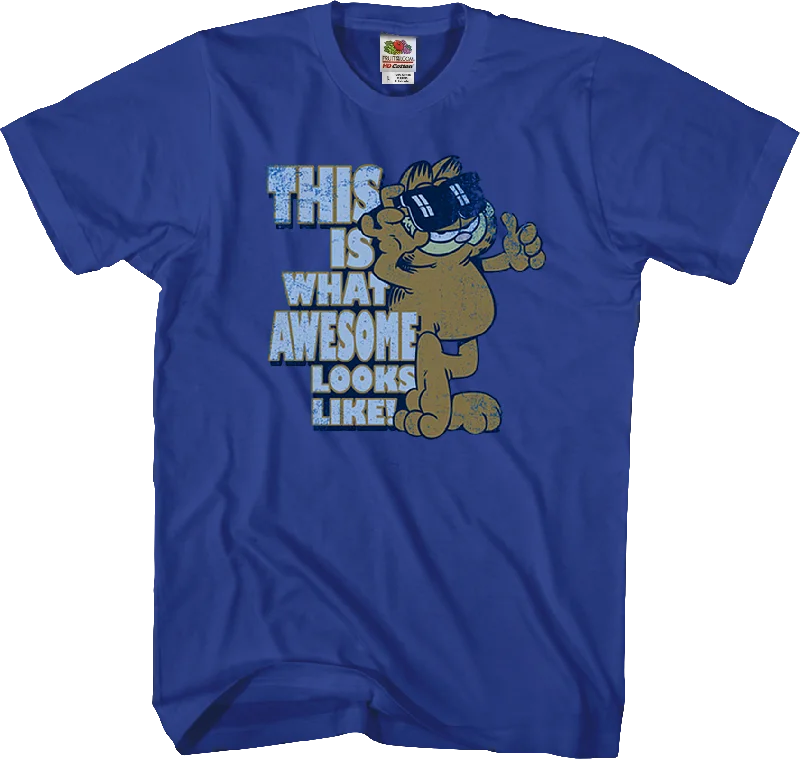 Men's lightweight athletic wear t-shirt-This Is What Awesome Looks Like Garfield T-Shirt