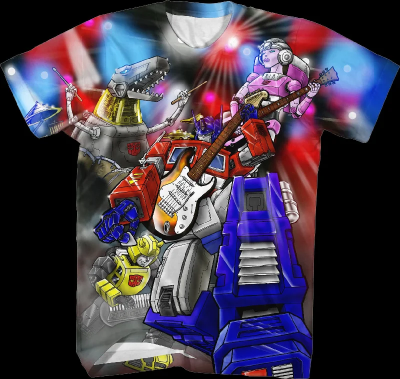 Men's tech fabric workout wear t-shirt-Autobots Rock Sublimation Shirt