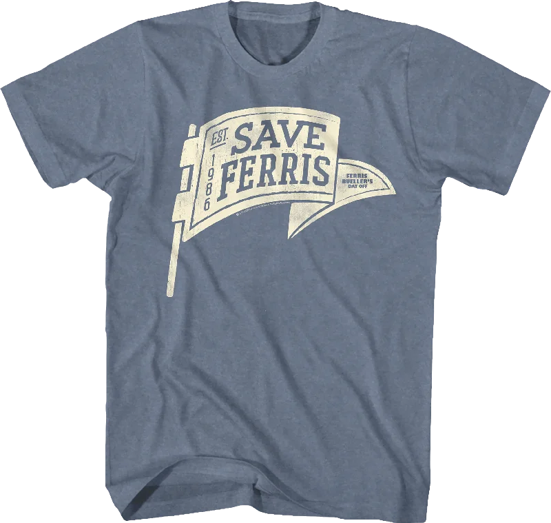 Men's weatherproof athletic wear t-shirt-Save Ferris Pennant Ferris Bueller's Day Off T-Shirt