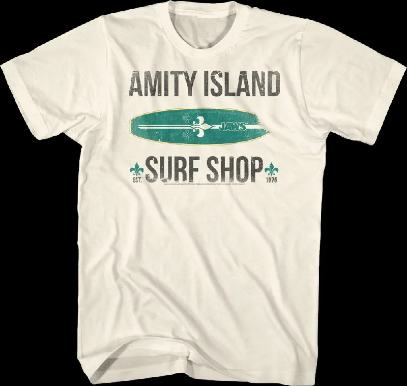 Men's organic athletic t-shirt-JAWS Amity Island Surf Shop Shirt