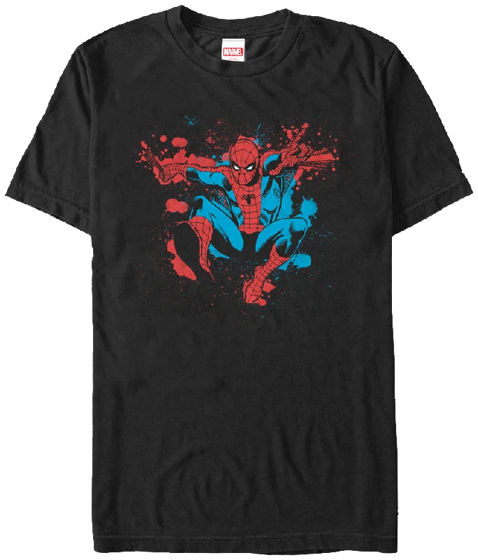 Men's breathable performance t-shirt-Paint Splatter Spider-Man T-Shirt