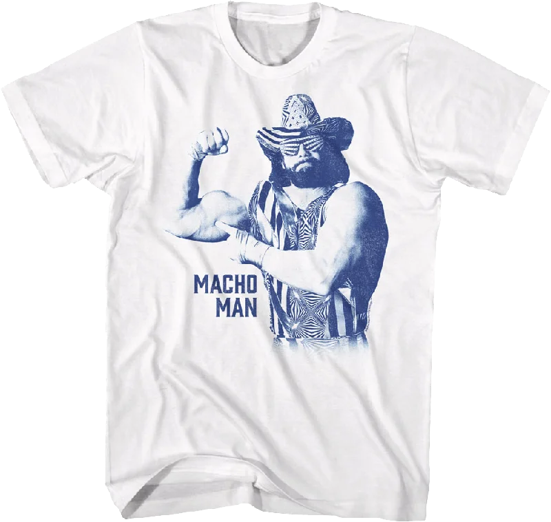 Men's comfortable exercise t-shirt-Vintage Flexing Macho Man Randy Savage T-Shirt