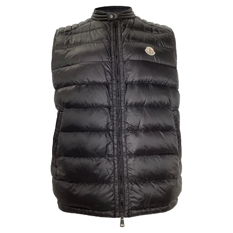 Men's down jacket-Men's modern fitness t-shirt-Moncler Arves Down Gilet in Black Nylon