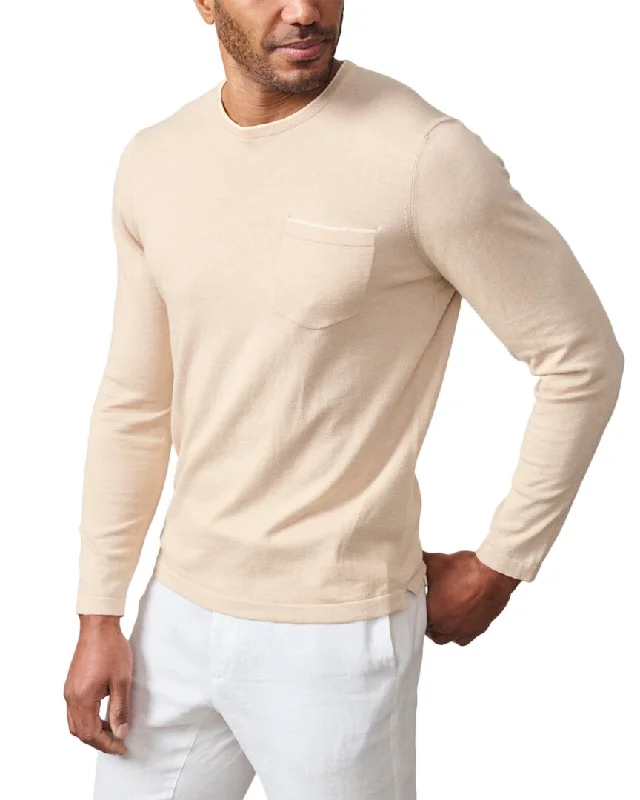 Men's classic sweatshirt-Men's lightweight athletic wear t-shirt-J.McLaughlin Solid Harney Cashmere-Blend Sweater