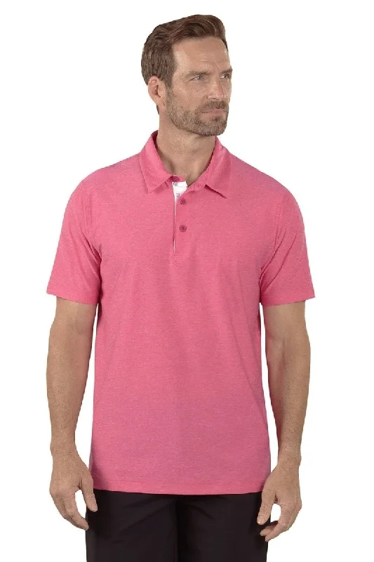 Men's breathable performance polo shirt-Men's high-performance workout t-shirt-Toby Hibiscus Polo - FINAL SALE