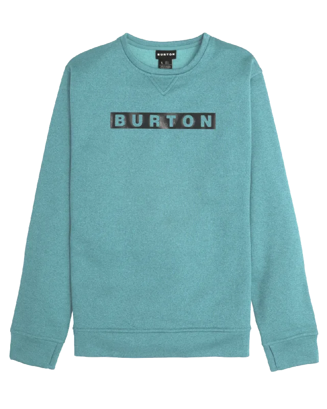 Men's streetwear sweatshirt-Men's organic athletic t-shirt-Burton Men's Oak Pullover Crew - Rock Lichen Heather