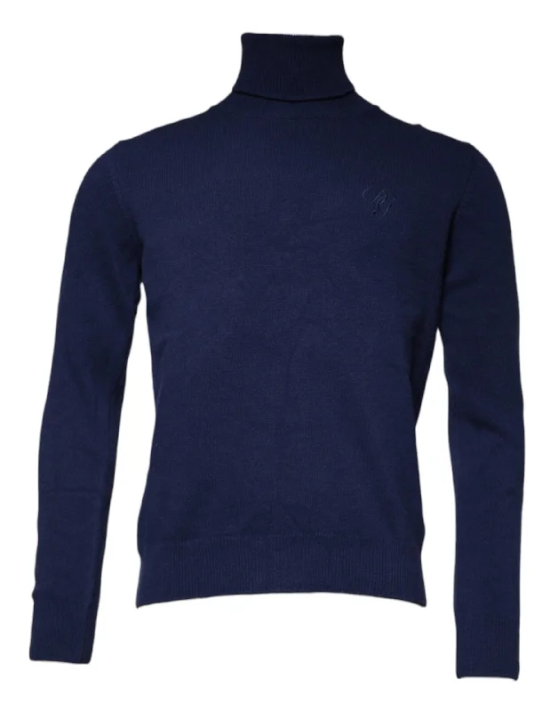 Men's regular fit sweater-Men's summer fitness t-shirt-Dolce & Gabbana Wool Knit Turtleneck Pullover Men's Sweater