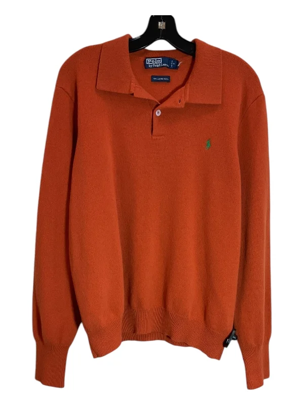 Men's antibacterial casual wear polo shirt-Men's eco-friendly gym t-shirt-Sweater By Polo Ralph Lauren In Orange, Size: 1x