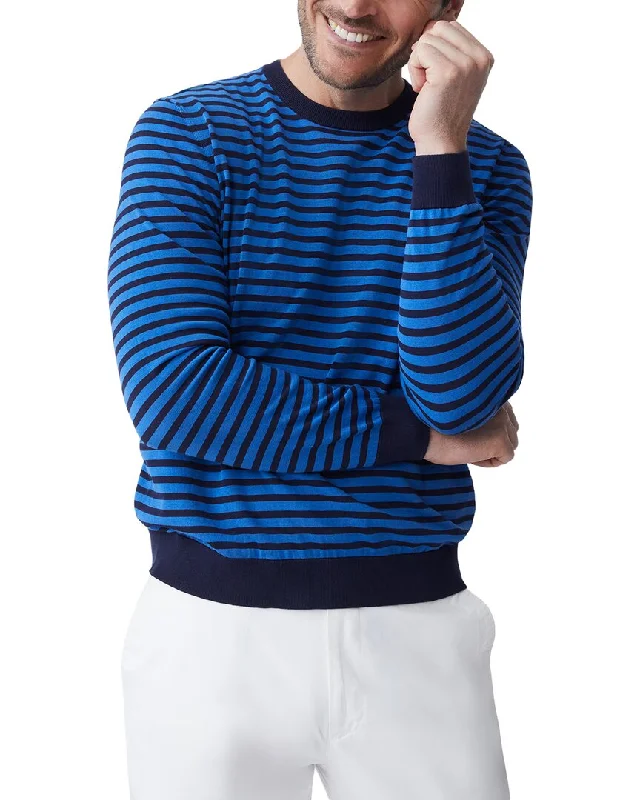 Men's wrinkle-resistant sweatshirt-Men's gym performance t-shirt-J.McLaughlin Stripe Nathan Sweater