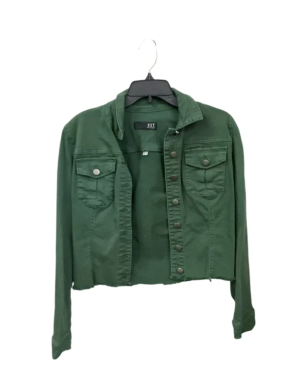 Men's high-performance jacket-Men's ultra-breathable gym t-shirt-Jacket Denim By Kut In Green Denim, Size: Xs