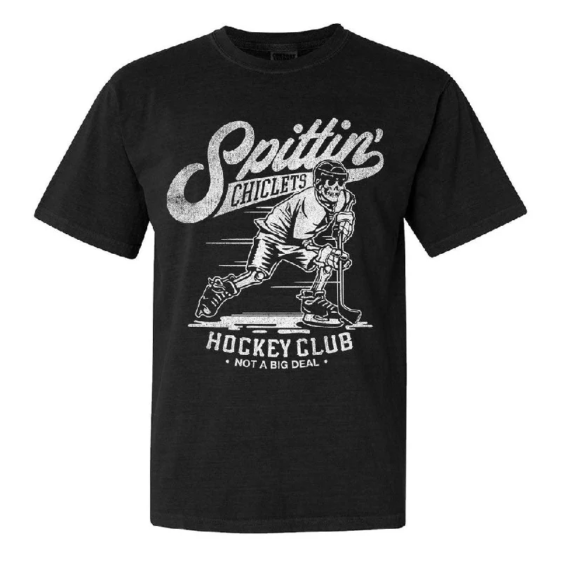 Men's sustainable athletic t-shirt-Spittin Chiclets Hockey Club Skel Tee