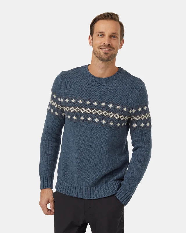 Men's baseball sweater-Men's weatherproof athletic wear t-shirt-Highline Intarsia Crew Sweater