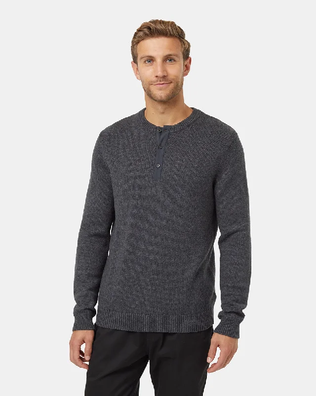 Men's soccer sweater-Men's versatile fitness t-shirt-Highline Wool Placket Sweater