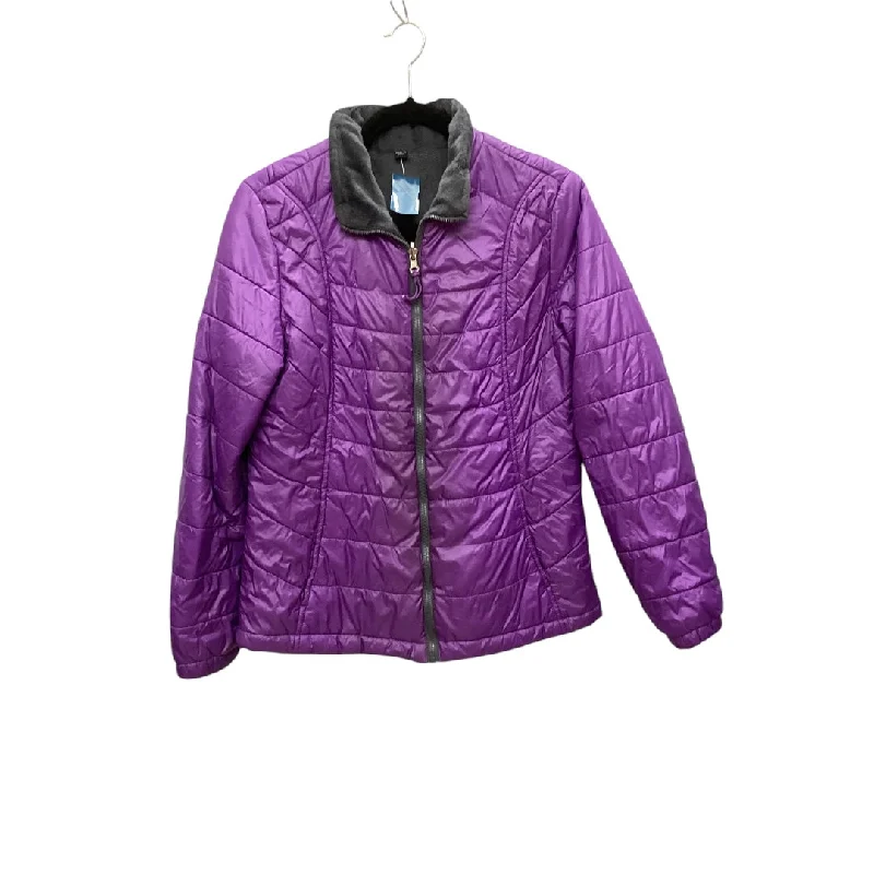 Men's cropped jacket-Men's sporty exercise t-shirt-Jacket Puffer & Quilted By Free Country In Purple, Size: L