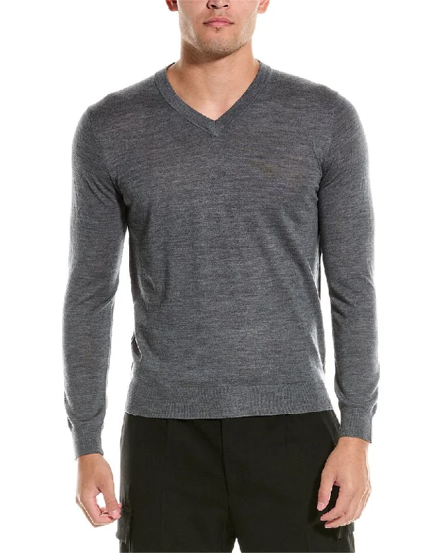 Men's fair trade sweatshirt-Men's relaxed fit performance t-shirt-Bruno Magli Wool V-Neck Sweater