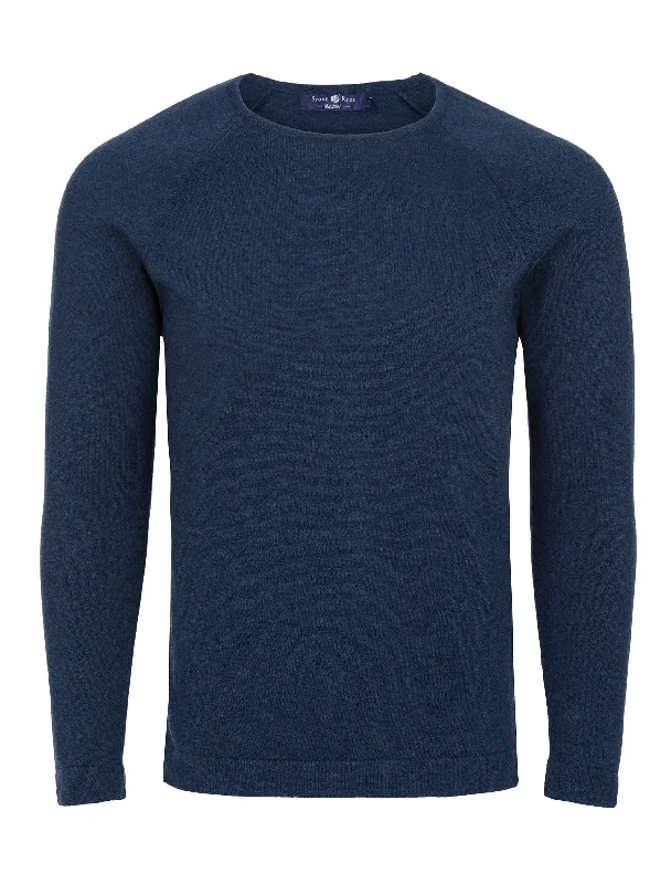 Men's sleep sweater-Men's eco-friendly gym t-shirt-Navy Heather Knit Sweater