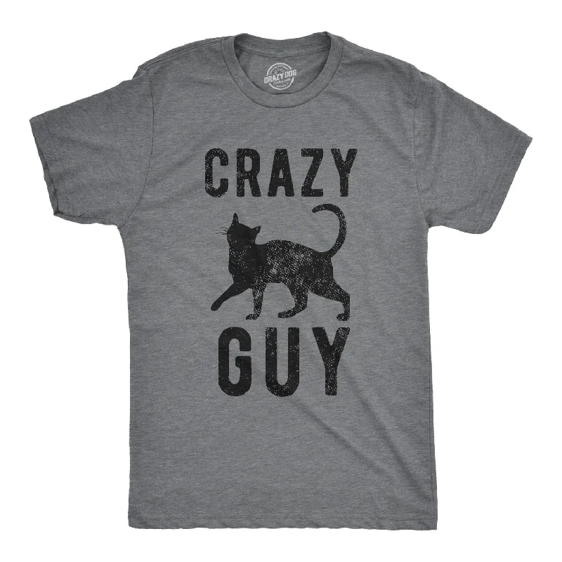 Men's organic athletic t-shirt-Crazy Cat Guy Men's T Shirt