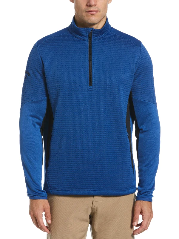 Men's timeless jacket-Men's ultra-breathable gym t-shirt-Mens Textured 1/4 Zip Golf Pullover