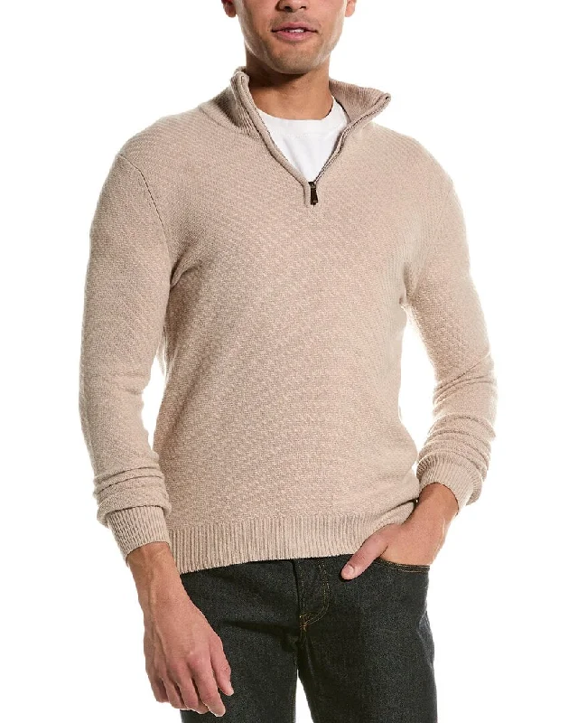 Men's hiking sweatshirt-Men's breathable performance t-shirt-Reiss Tempo Wool-Blend 1/2-Zip Sweater