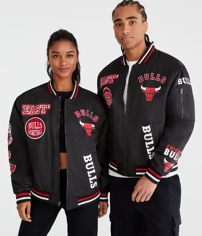 Men's trendy jacket-Men's modern fitness t-shirt-Aeropostale Chicago Bulls Basketball Bomber Jacket