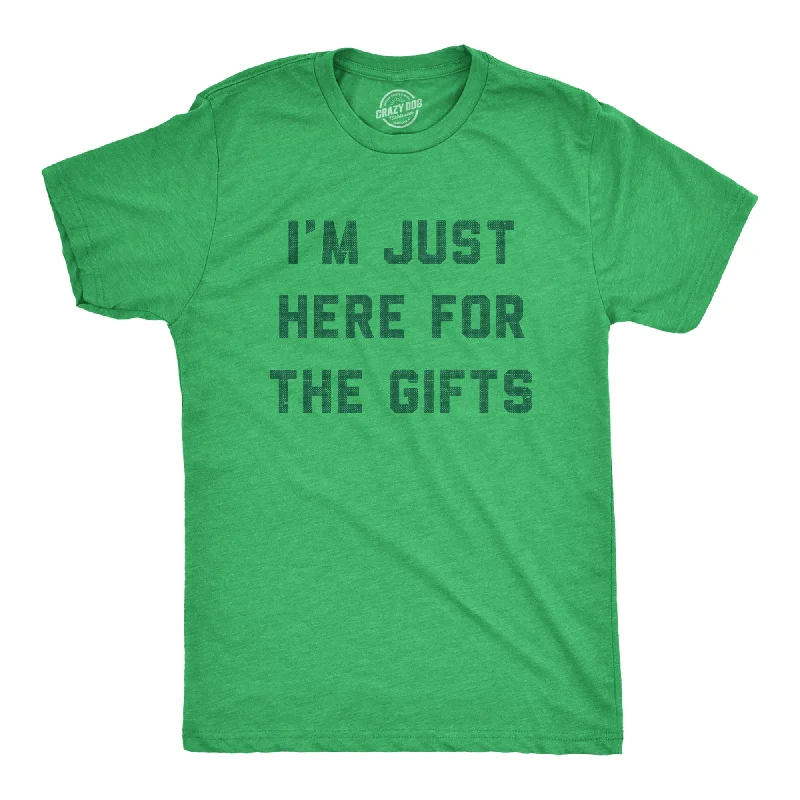 Men's eco-friendly gym t-shirt-Im Just Here For The Gifts Men's T Shirt