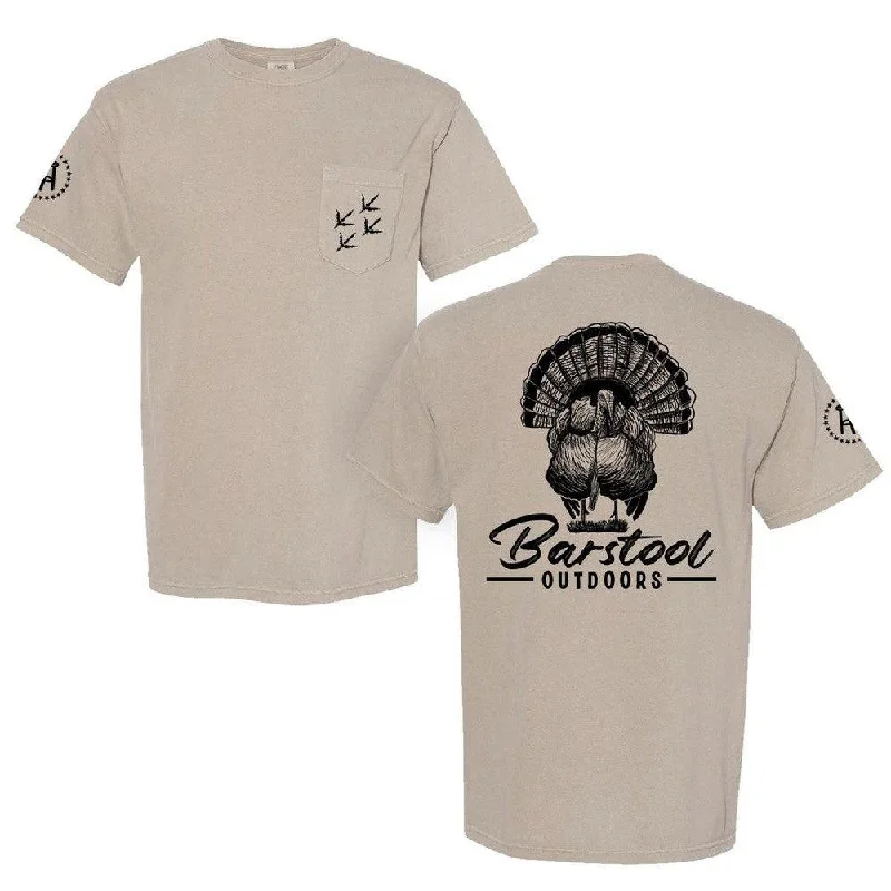 Men's weatherproof athletic wear t-shirt-Barstool Outdoors Turkey Pocket Tee