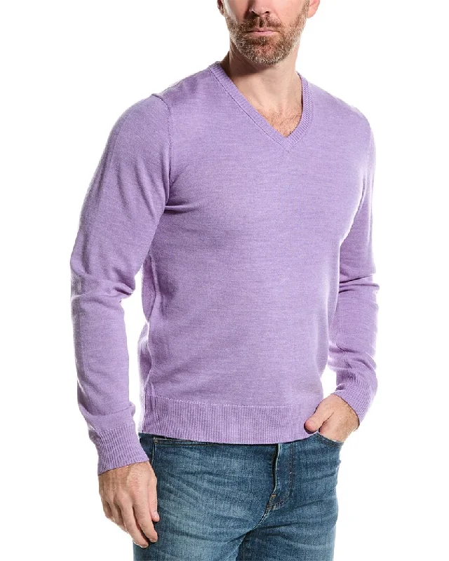 Men's festival sweatshirt-Men's gym performance t-shirt-Mette mens  Merino Wool V-Neck Sweater, l, Purple