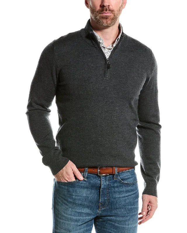 Men's casual sweatshirt-Men's performance sports t-shirt-Mette Merino Wool Mock 1/4-Zip Sweater