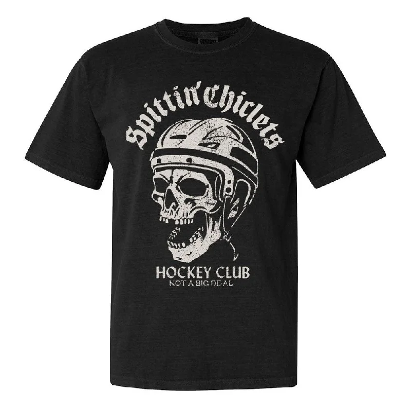 Men's ultra-breathable gym t-shirt-Spittin Chiclets Hockey Club Skull Tee