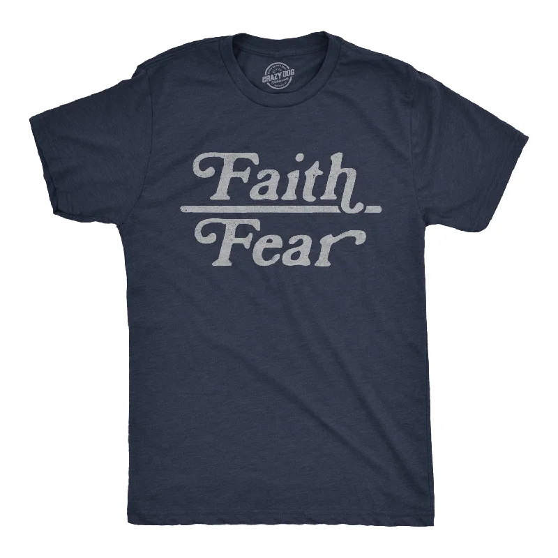 Men's comfortable exercise t-shirt-Faith Over Fear Men's T Shirt