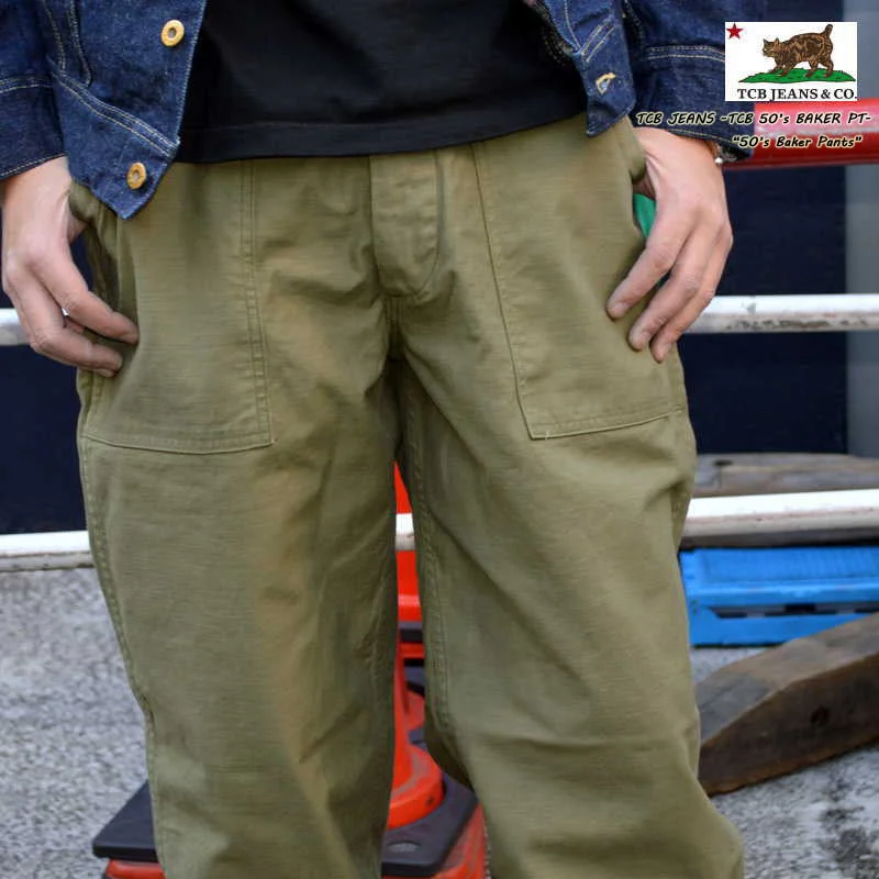 Men's chino pants-Men's eco-friendly gym t-shirt-TCB jeans "TCB 50's BAKER PT" 50's BAKER PANTS