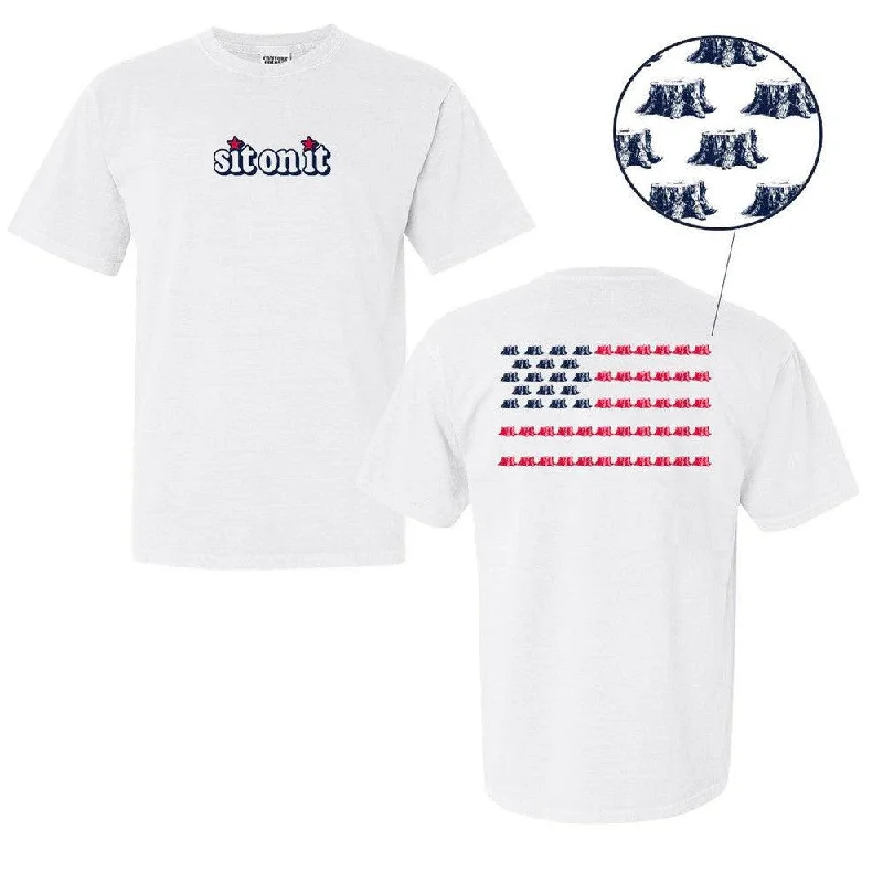 Men's durable sports t-shirt-Sit On It Flag Tee