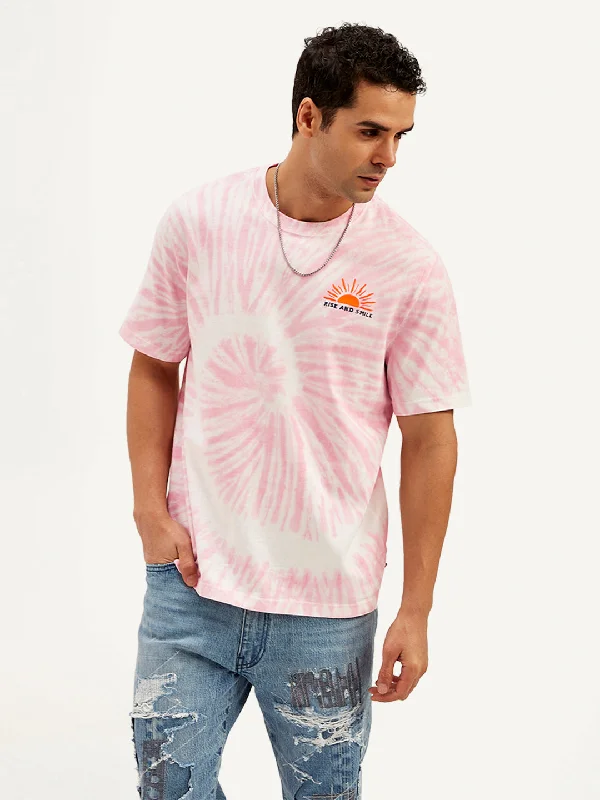 Men's workout-ready athletic t-shirt-Men's Tie-Dye Crew Neck T-Shirt