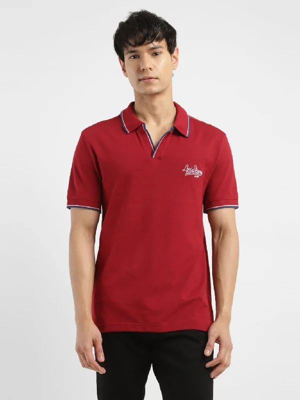 Men's weatherproof athletic wear t-shirt-Men's Solid Slim Fit Polo T-shirt