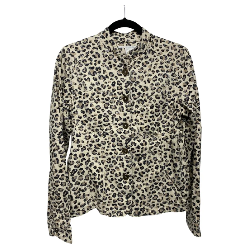 Men's performance jacket-Men's tech fabric workout wear t-shirt-Jacket Shirt By Caslon In Animal Print, Size: S