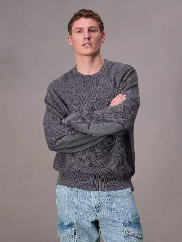 Men's smart casual sweater-Men's lightweight athletic wear t-shirt-Washed Dexter Crew Sweater - Ombre